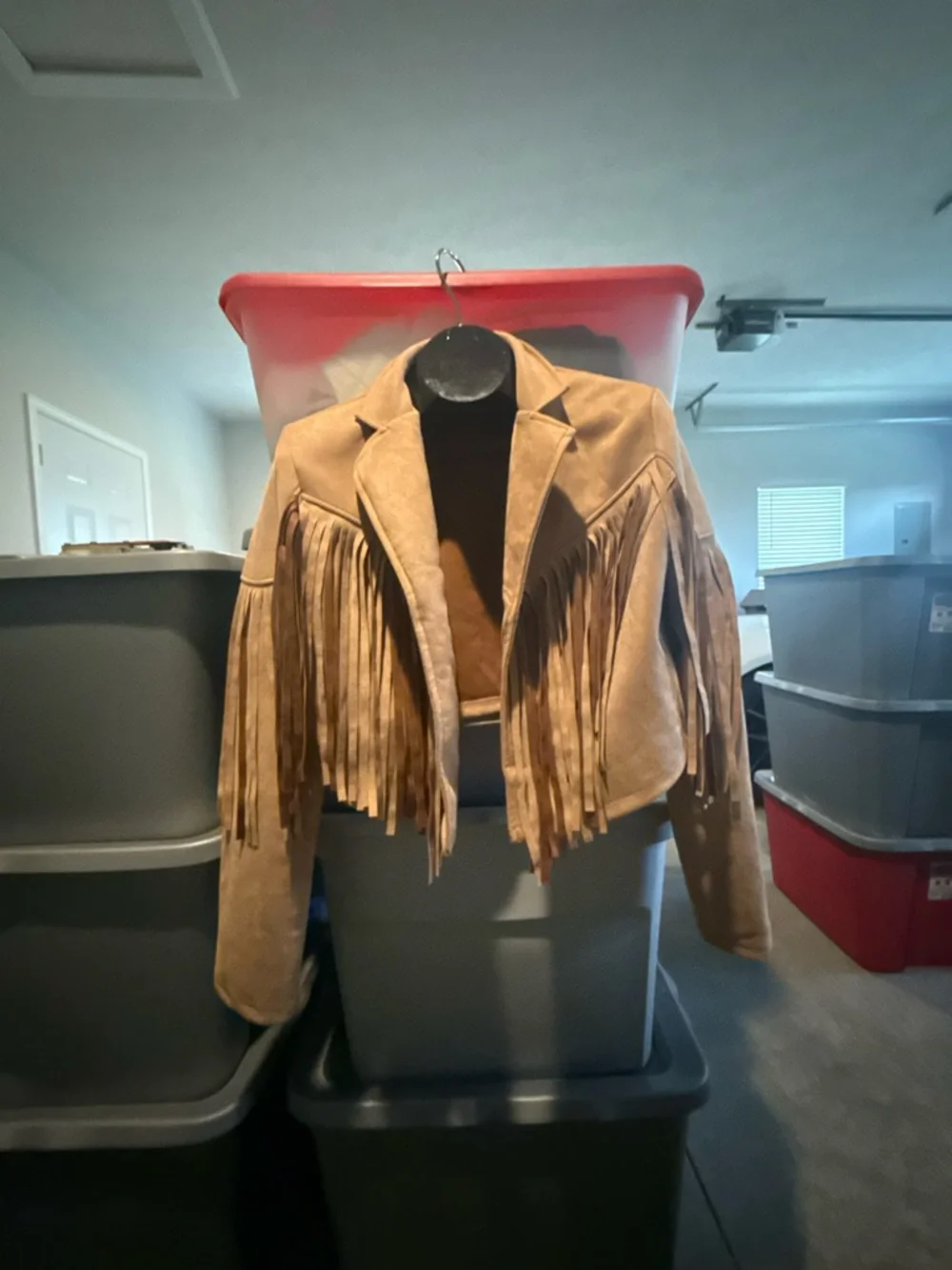Fringe Suede Crop Jacket - Tan p71 - Picture 3 of 5